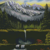 Aesthetic Rocky Mountain Waterfall Art Diamond Paintings