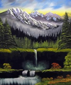 Aesthetic Rocky Mountain Waterfall Art Diamond Paintings