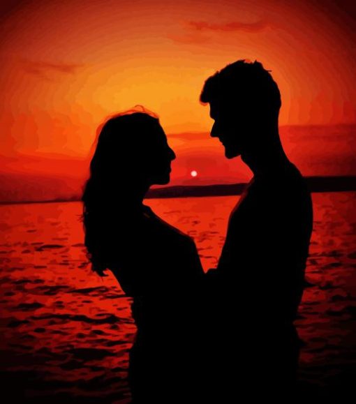 Aesthetic Sunset Couple Diamond Painting