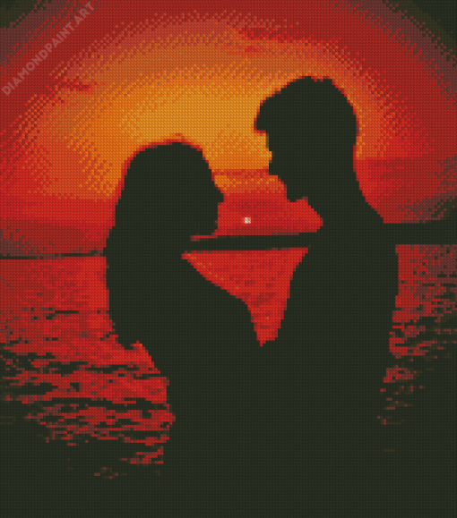 Aesthetic Sunset Couple Diamond Painting