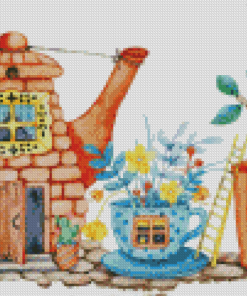 Aesthetic Tea House Diamond Painting