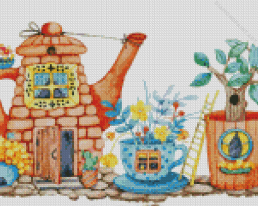 Aesthetic Tea House Diamond Painting