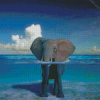 African Elephant In Water Diamond Painting