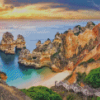 Algarve Beach At Sunset Diamond Painting