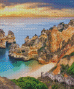 Algarve Beach At Sunset Diamond Painting