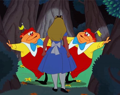 Alice With Tweedle Dee And Deedle Dum Diamond Painting