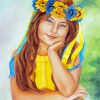 Beautiful Girl In Yellow Dress Diamond Painting