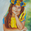 Beautiful Girl In Yellow Dress Diamond Painting