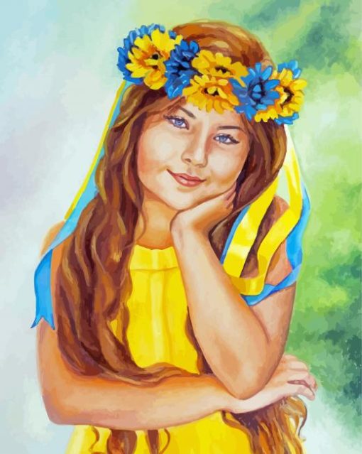 Beautiful Girl In Yellow Dress Diamond Painting