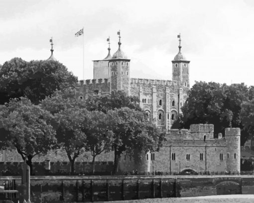 Black And White Tower Of London Diamond Painting