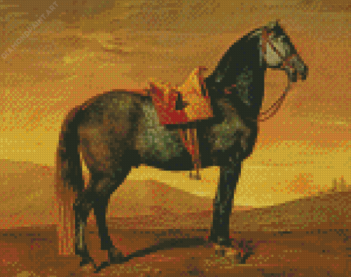 Black Vintage Horse Diamond Painting