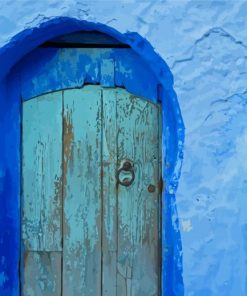 Blue House With Blue Door Diamond Paintings