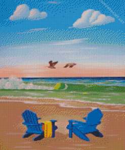 Blue Beach Chairs Diamond Painting