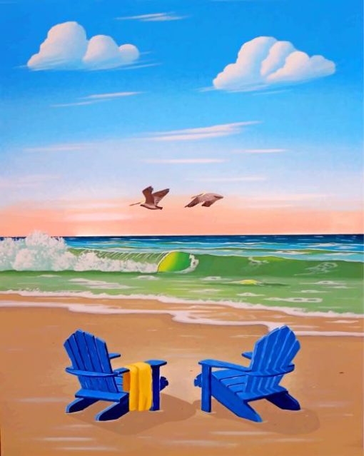 Blue Beach Chairs Diamond Painting