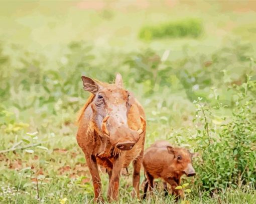 Brown Wild Hogs Diamond Paintings