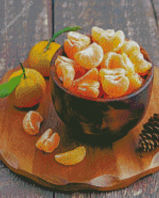 Clementine Fruit In Bowl Diamond Painting