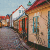 Cobblestone Street In Lund Sweden Diamond Paintings