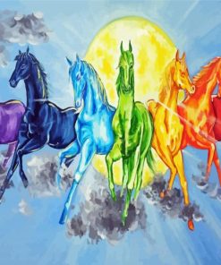 Colorful Sun Horses Diamond Painting