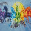 Colorful Sun Horses Diamond Painting