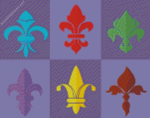 Colorful Fleur De Lis Diamond Painting