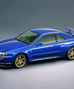 Cool Blue Skyline Car Diamond Painting