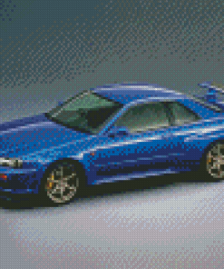 Cool Blue Skyline Car Diamond Painting