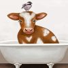 Cute Cow In A Tub Diamond Painting