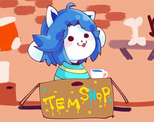 Cute Temmie Cat Diamond Painting