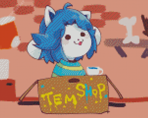 Cute Temmie Cat Diamond Painting