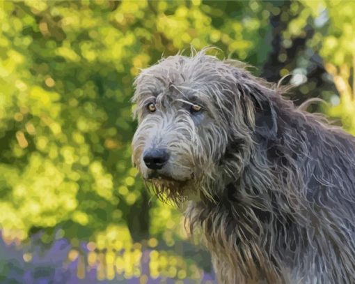 Cute Wolfhound Dog Diamond Painting