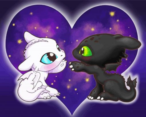 Cute Toothless And Lightfury Diamond Painting