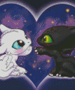 Cute Toothless And Lightfury Diamond Painting