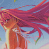 Girl Anime Pink Hair Diamond Painting