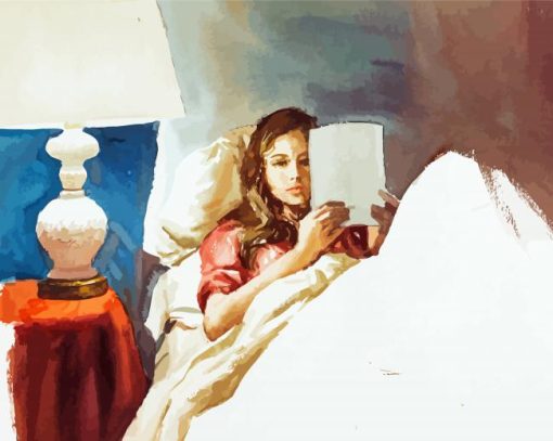 Girl Reading In Bed Diamond Paintings