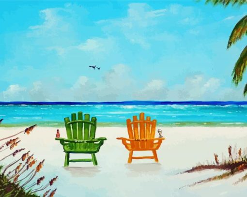 Green And Yelllow Adirondack Chairs Diamond Painting