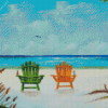 Green And Yelllow Adirondack Chairs Diamond Painting