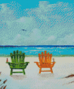 Green And Yelllow Adirondack Chairs Diamond Painting