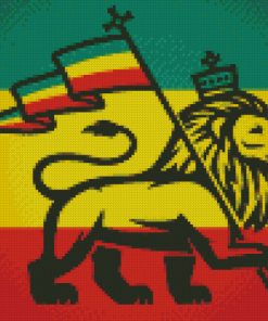 Jamaican Lion Flag Diamond Painting