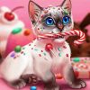 Kitten And Candy Diamond Painting