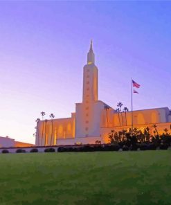 Los Angeles Temple At Night Diamond Painting