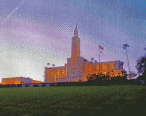 Los Angeles Temple At Night Diamond Painting