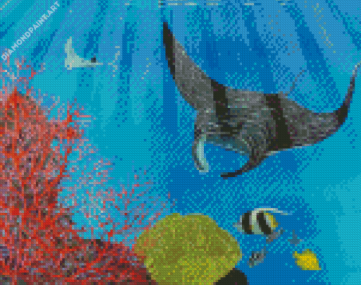 Mantaray Fish Art Diamond Painting