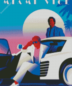 Miami Vice Illustration Poster Diamond Painting