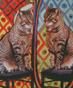 Mirror Cat Art Diamond Painting