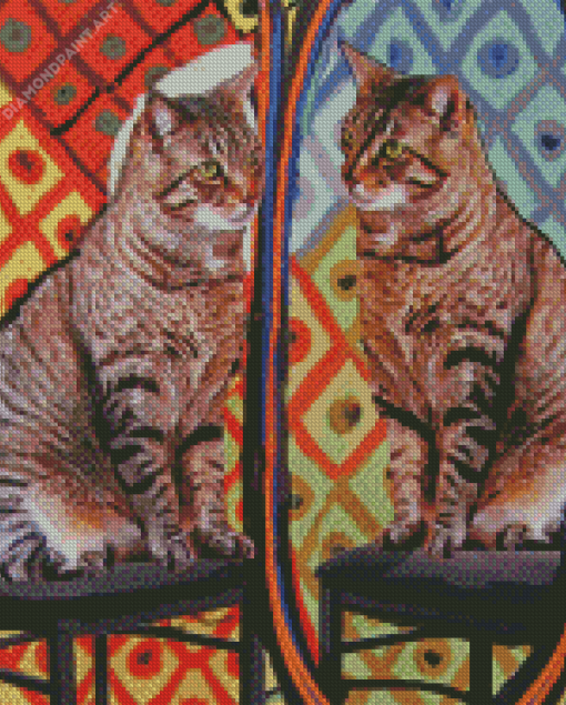 Mirror Cat Art Diamond Painting