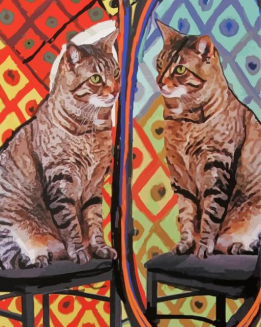 Mirror Cat Art Diamond Painting