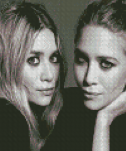 Monochrome Mary Kate And Ashley Diamond Paintings