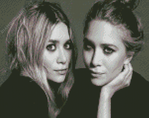 Monochrome Mary Kate And Ashley Diamond Paintings