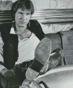 Monochrome Hans Solo Diamond Painting