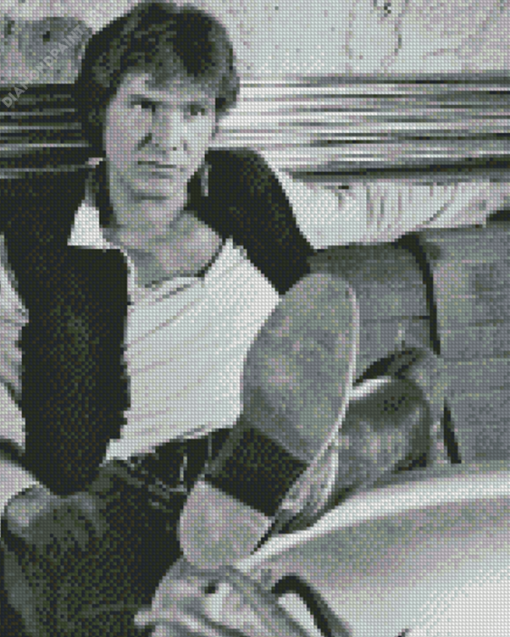 Monochrome Hans Solo Diamond Painting